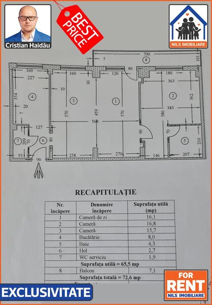 Metrou Brancoveanu, probabil cel mai mare apartament cu 2 camere.